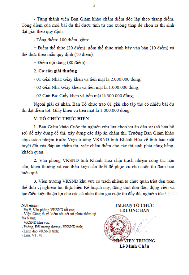 Kế hoạch tổ chức cuộc thi 