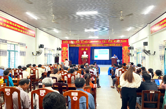 Viện kiểm sát nhân dân khu vực 7 - khánh hòa phối hợp tổ chức hội nghị tuyên truyền nghị quyết số 205/2025/qh15 tại xã lâm sơn, tỉnh khánh hòa