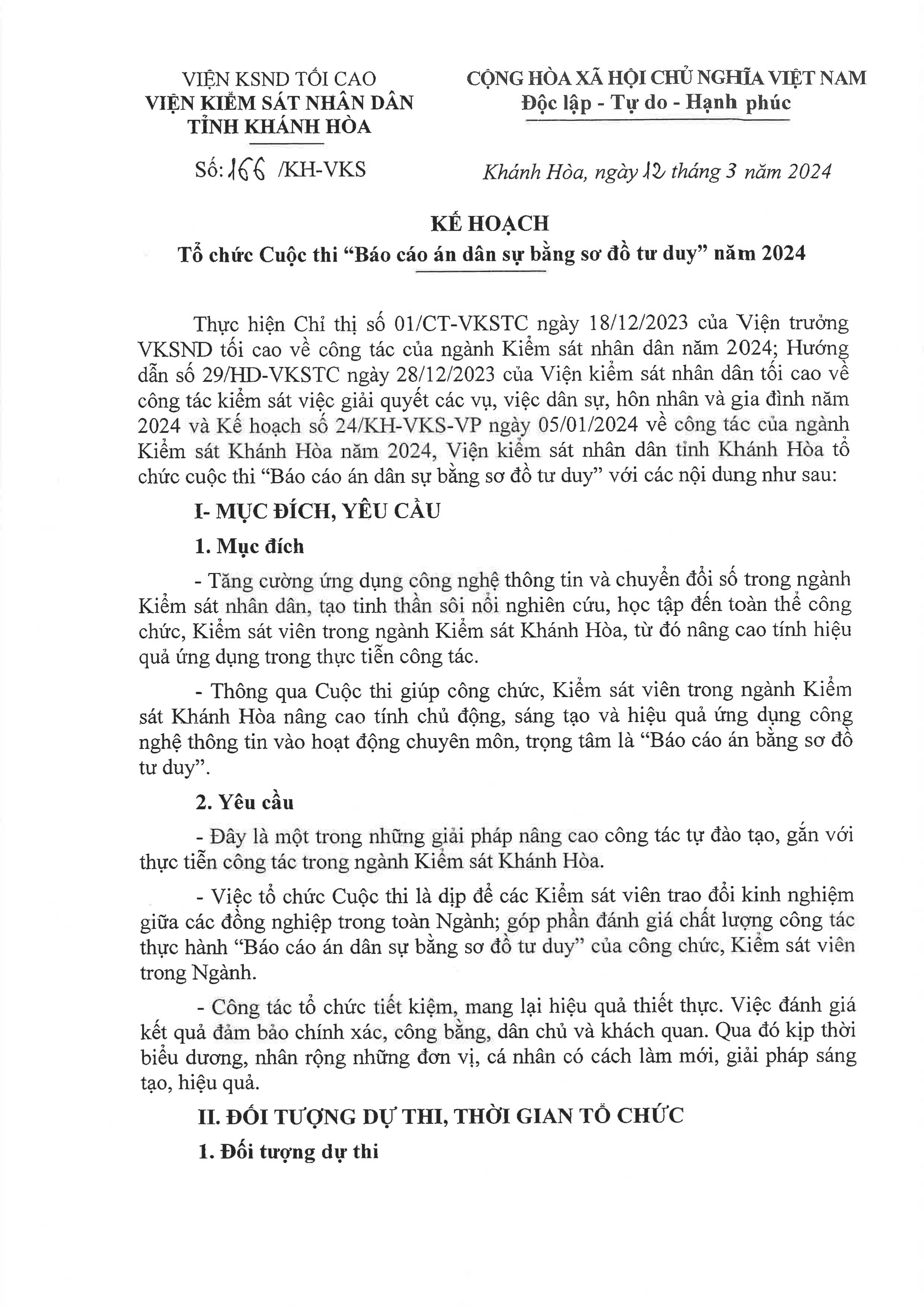 Kế hoạch tô chức cuộc thi 