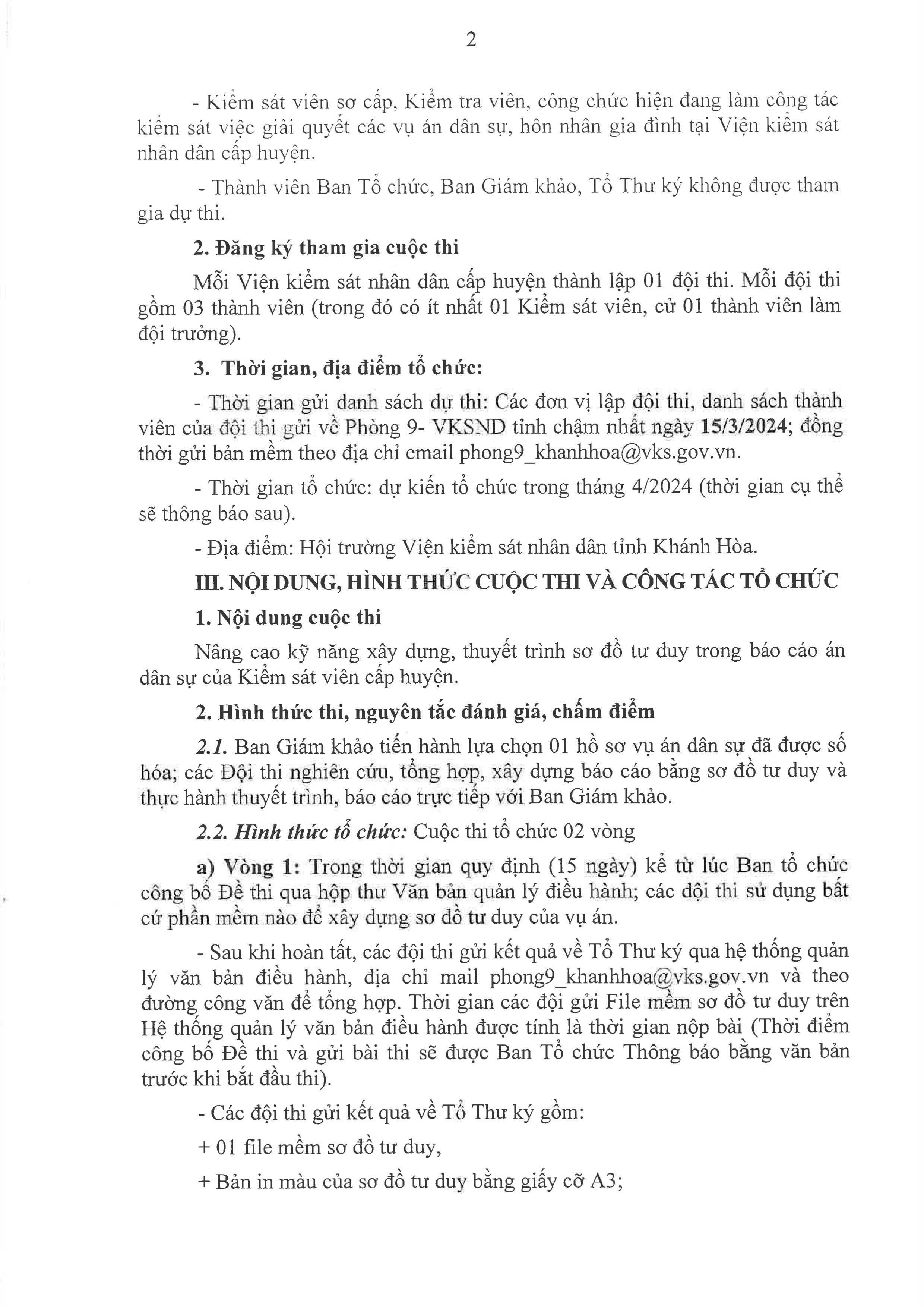 Kế hoạch tô chức cuộc thi 