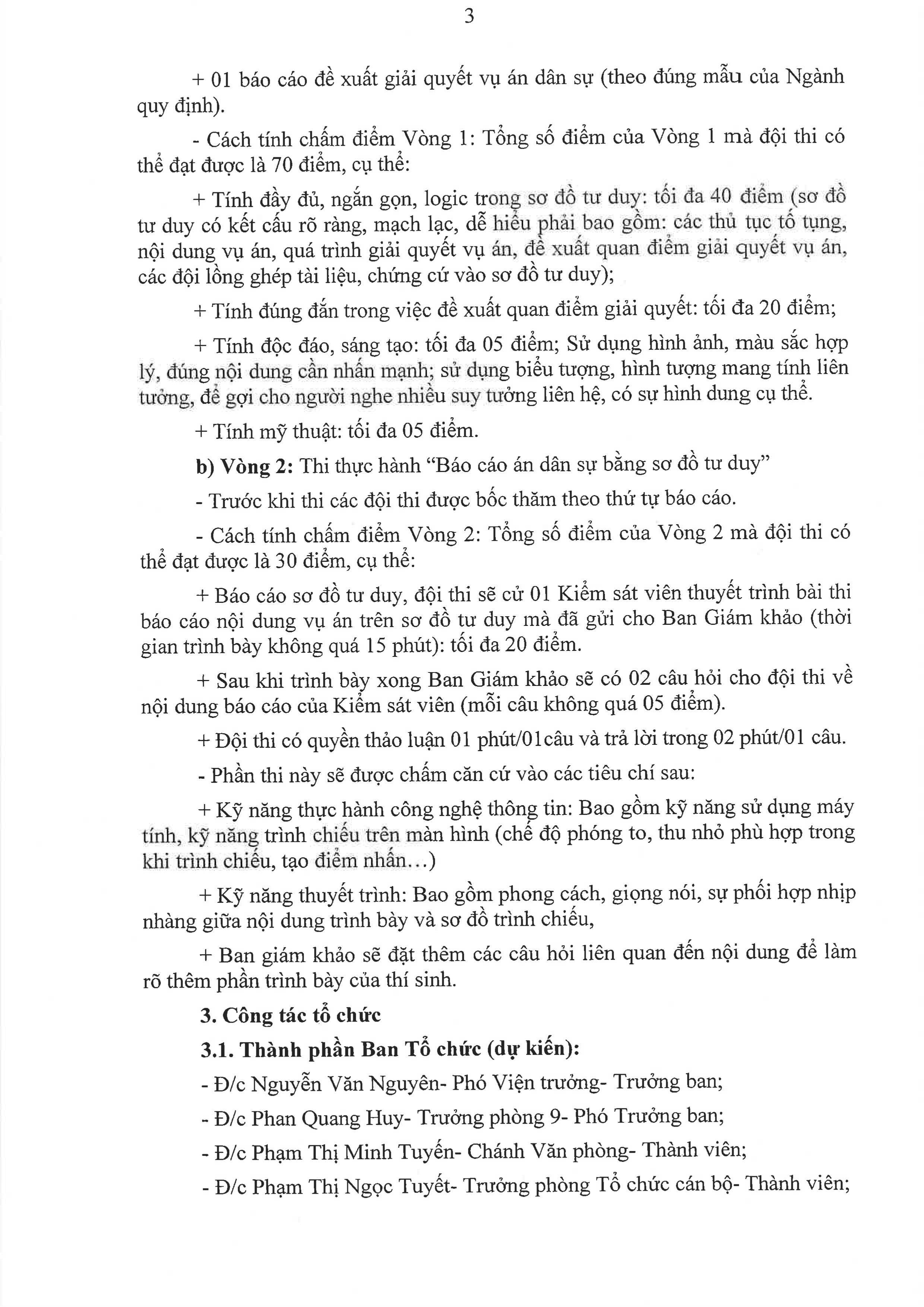 Kế hoạch tô chức cuộc thi 