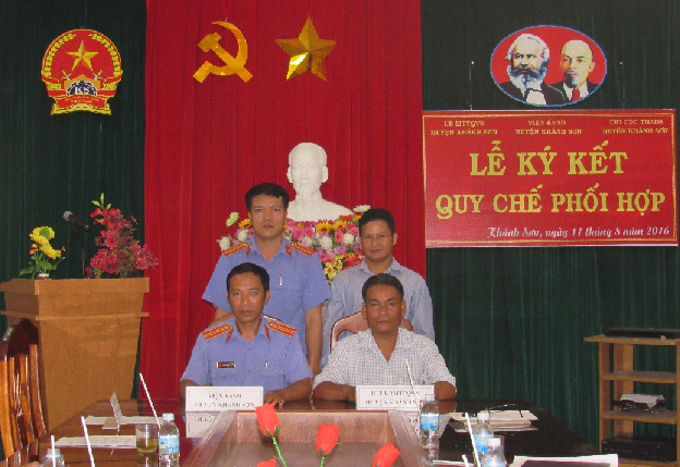 Viện kiểm sát nhân dân huyện Khánh Sơn  tổ chức lễ ký kết Quy chế phối hợp