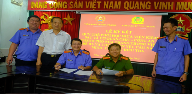 Viện kiểm sát nhân dân thành phố Nha Trang tổ chức Hội nghị ký kết Quy chế phối hợp trong việc yêu cầu xác minh, yêu cầu điều tra
