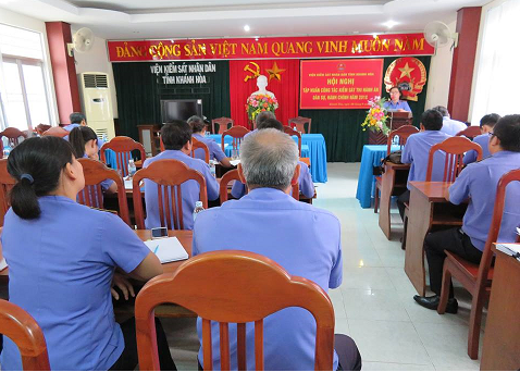Hội nghị tập huấn hai cấp kiểm sát VKSND tỉnh Khánh Hòa về công tác kiểm sát thi hành án dân sự, hành chính năm 2018