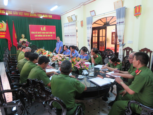VKSND tỉnh Khánh Hòa Trực tiếp kiểm sát việc tuân theo pháp luật trong công tác thi hành án phạt tù tại Trại giam A2 thuộc Cục C10 - Bộ Công an