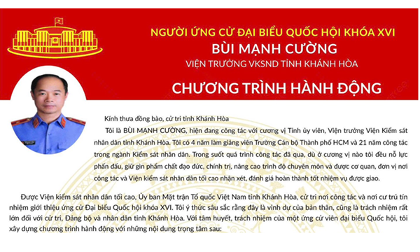 Đồng chí Bùi Mạnh Cường: Kiểm sát viên cao cấp,...