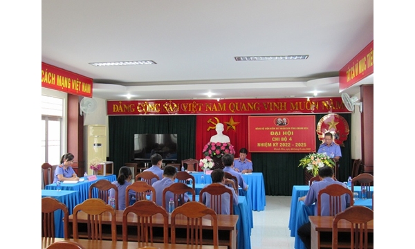 CHI BỘ 4 TRỰC THUỘC ĐẢNG BỘ VKSND TỈNH KHÁNH HÒA  TỔ CHỨC ĐẠI HỘI CHI BỘ NHIỆM KỲ 2022 – 2025