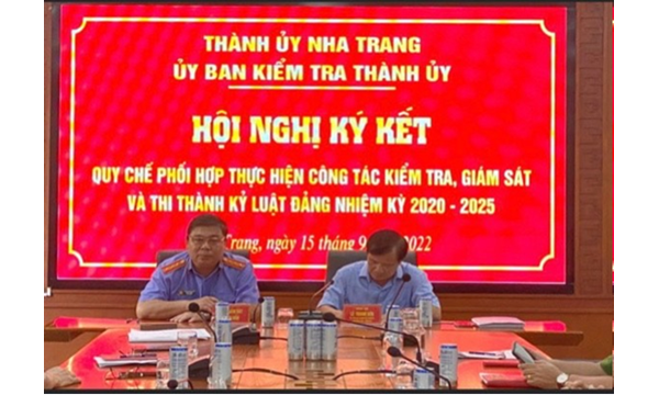 KÝ KẾT QUY CHẾ PHỐI HỢP TRONG THỰC HIỆN NHIỆM VỤ  KIỂM TRA, GIÁM SÁT VÀ THI HÀNH KỶ LUẬT ĐẢNG